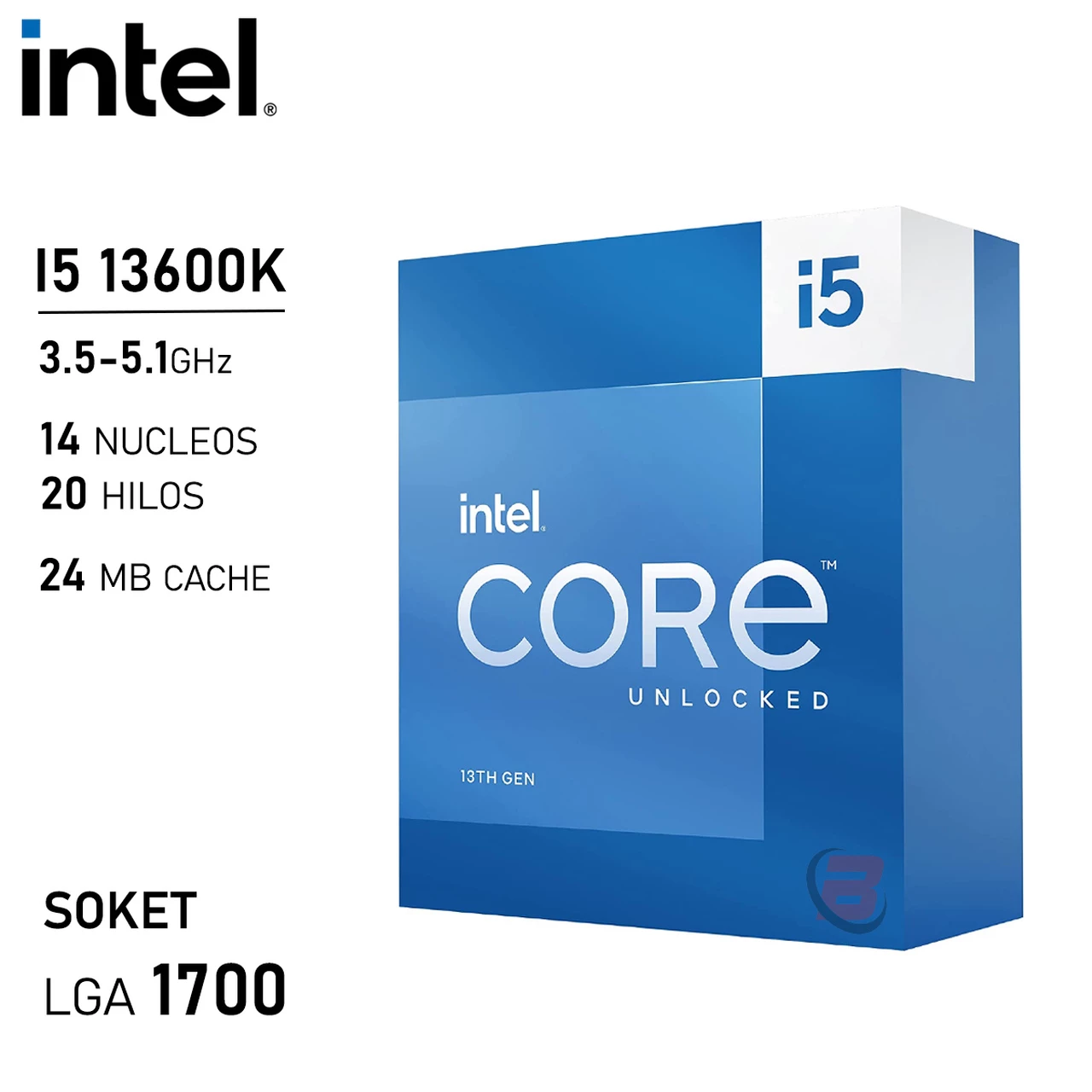 Procesador Intel Core i5 13600K 3.5-5.1GHz 14 Núcleos 20 Hilos