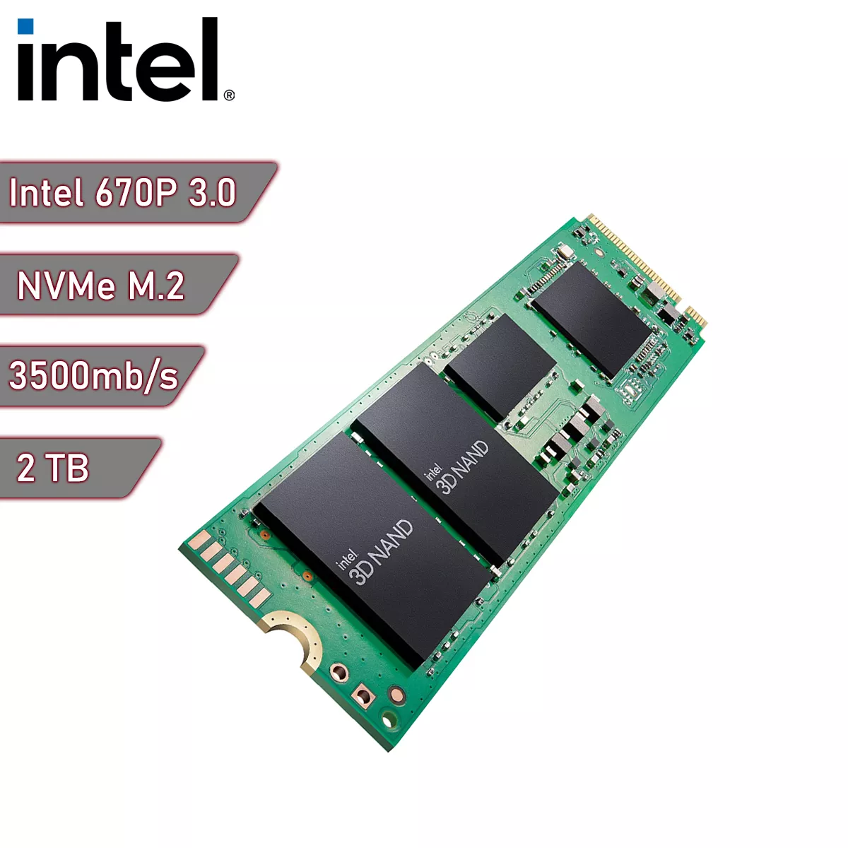 Disco sólido SSD M.2 NVMe Intel 670P 2TB Gen3x4 3500MB/s