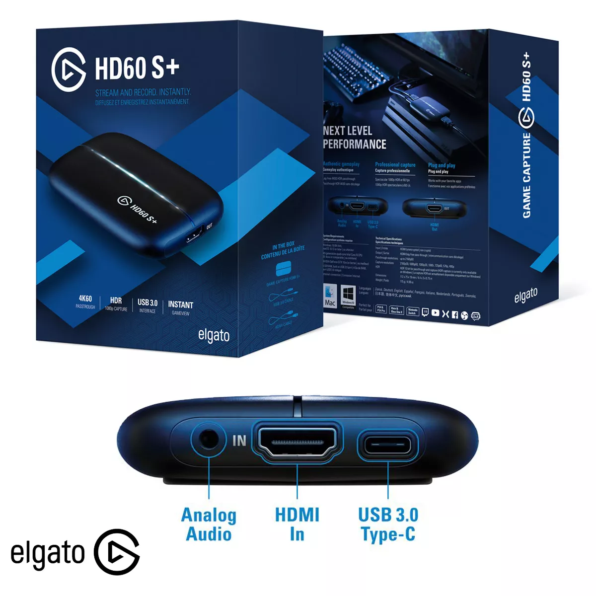 Capturadora de Video Elgato HD60S Plus 4K60 HDR10