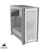 Case Corsair 4000D AIRFLOW / Vidrio templado / 2 ventiladores / Blanco