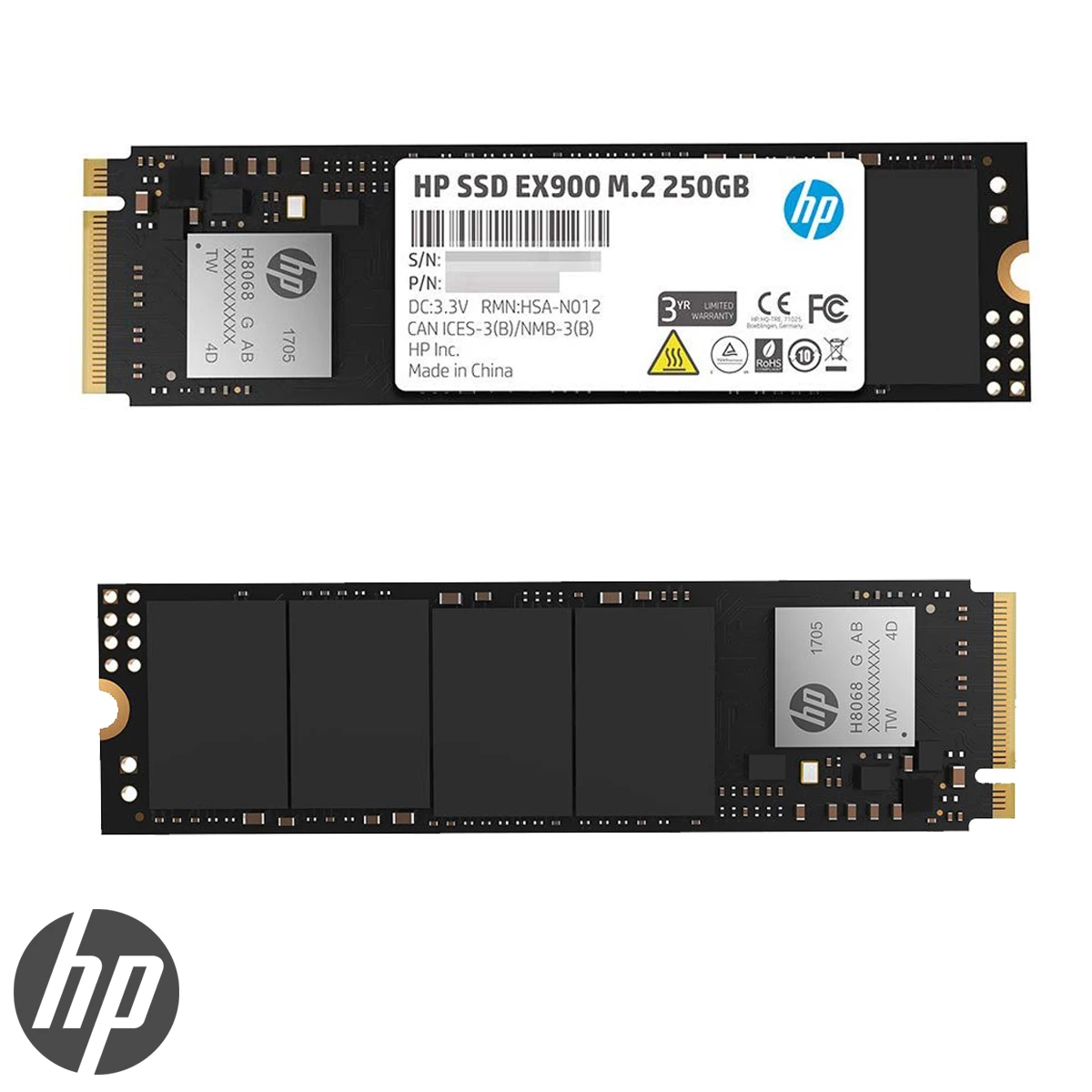 Disco sólido SSD M.2 NVMe HP EX900 250Gb Gen3x4 2100Mb/s
