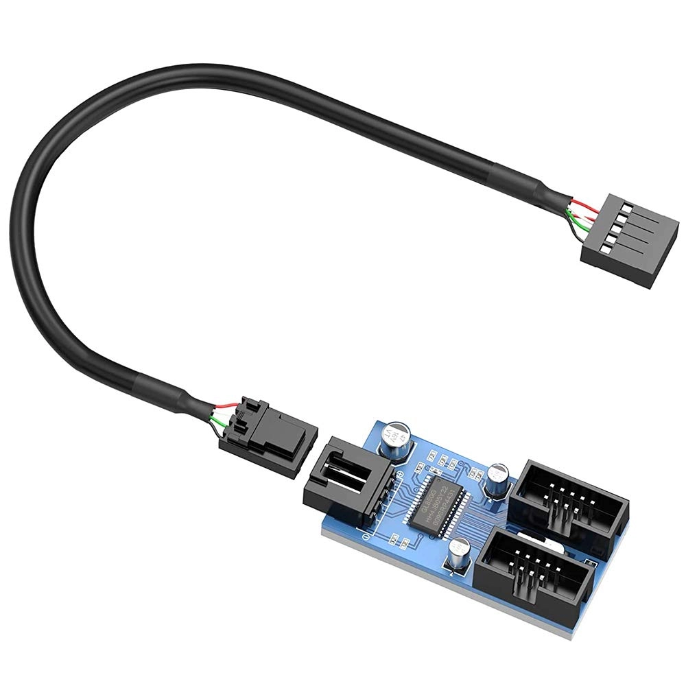 Cable splitter USB interno 1 x 2 de 9 pines para Motherboard