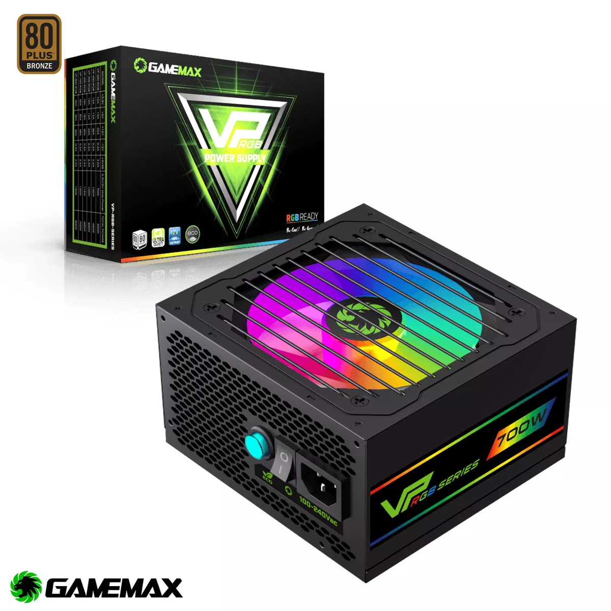 Fuente de poder 700W Gamemax VP-700 80+ Bronce RGB