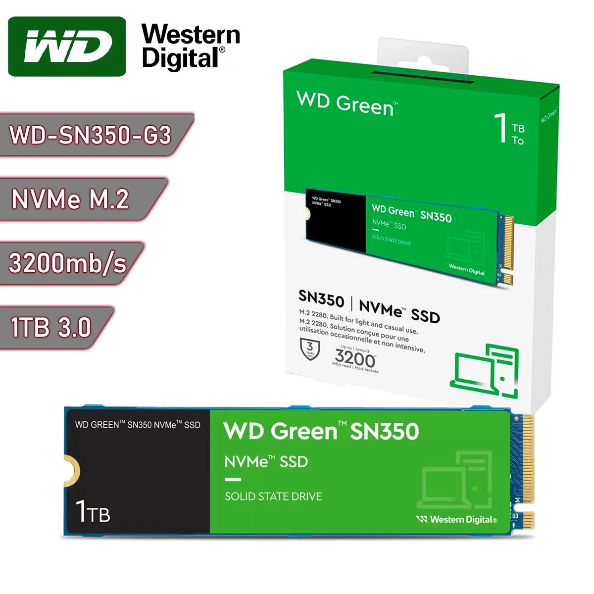 M2 - Western Digital SSD WD Green SN350 1To - C42
