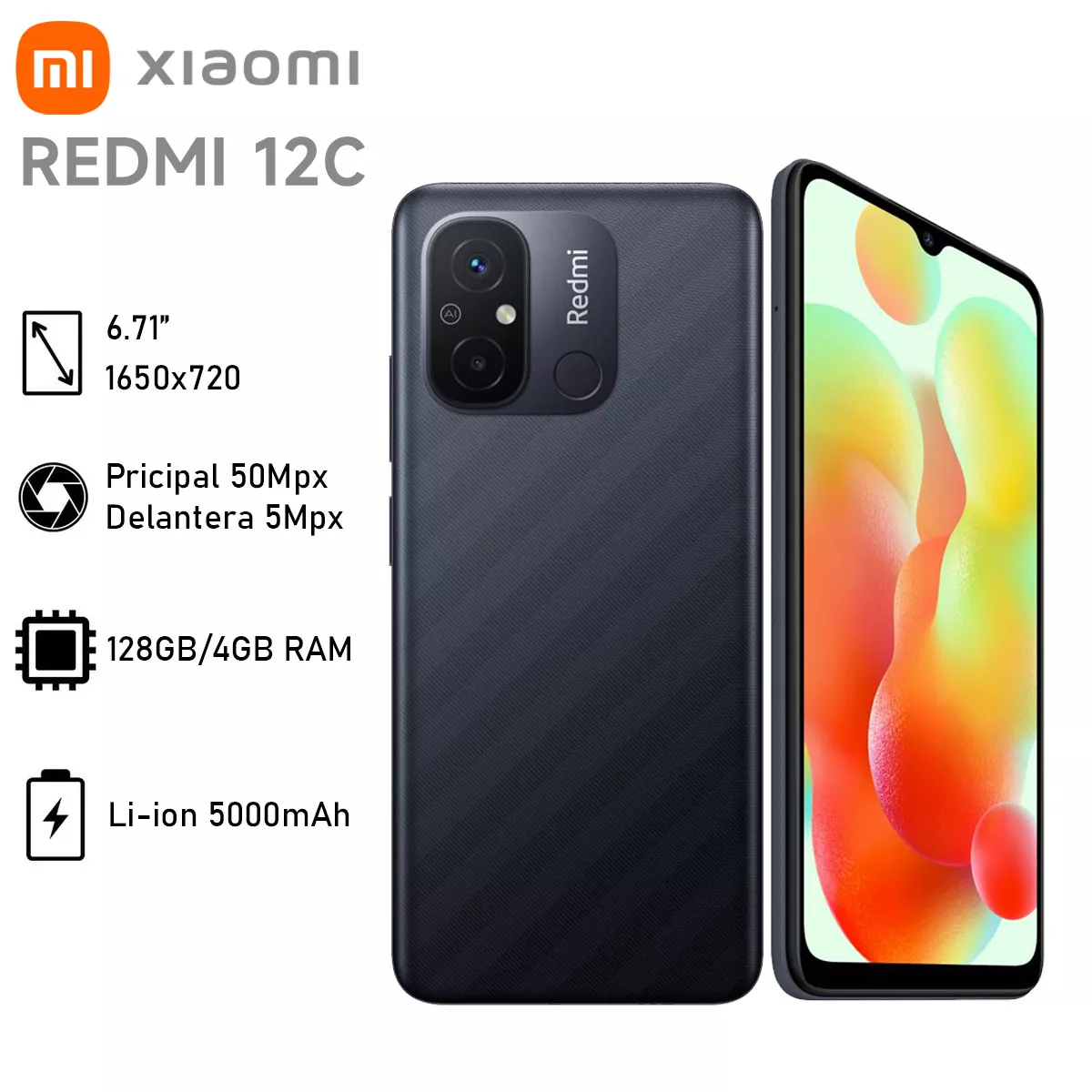 Xiaomi-Redmi 12C Celular, 4G, 64G, 5000mAh, Bateria De Alta, 59% OFF