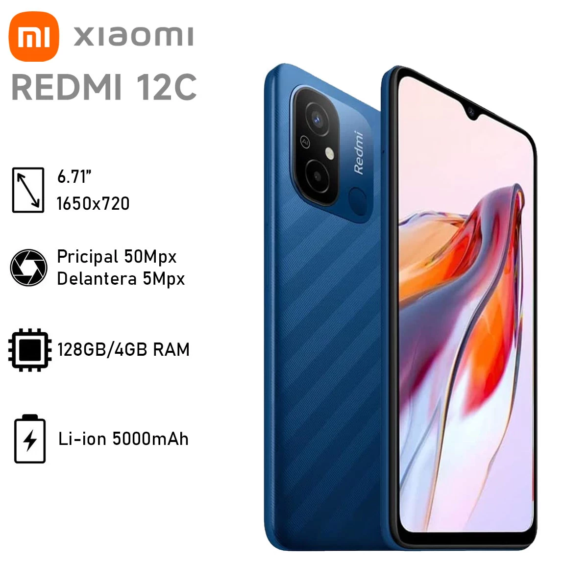 Teléfono Celular Xiaomi Redmi 12C 4/128GB Azul