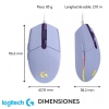 Mouse Logitech G203 Lightsync 8000 DPI Lila