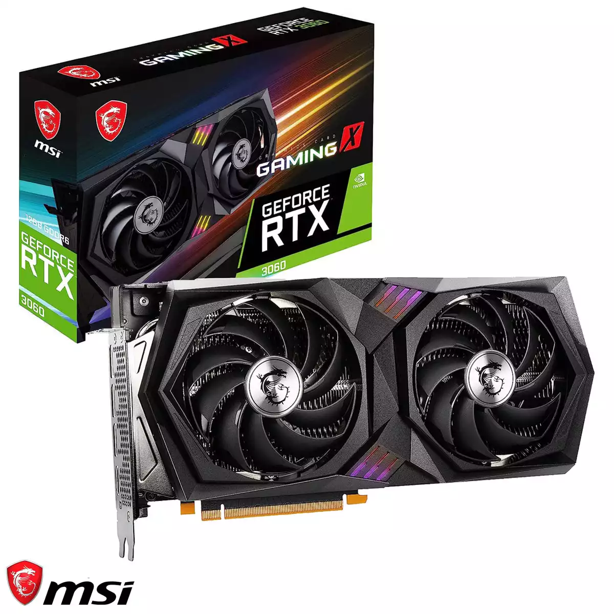 Msi Placa Video 3060 Ti Tarjeta De Video RTX 3060 MSI Gaming X 12Gb GDDR6