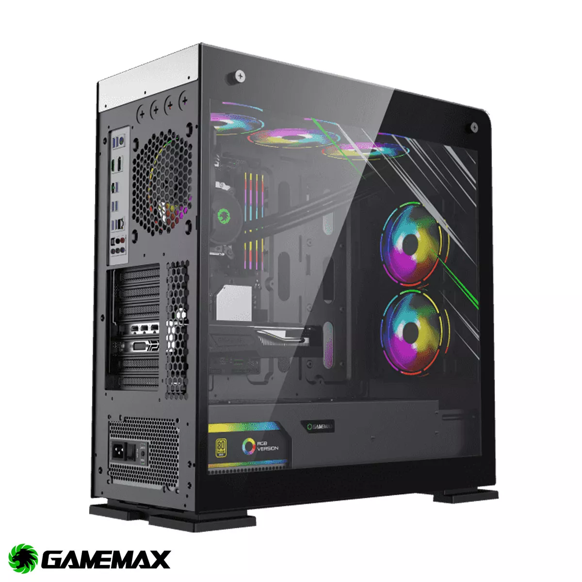 Spirit Of Gamer - Gamer PC Case ARGB ATX/mATX/ITX - Pannello Frontale in Rete Metallica - Pannello Laterale in Vetro temperato - Telaio in Acciaio - 2 ventole da 120 mm di Cui 1 LED RGB indirizzabile