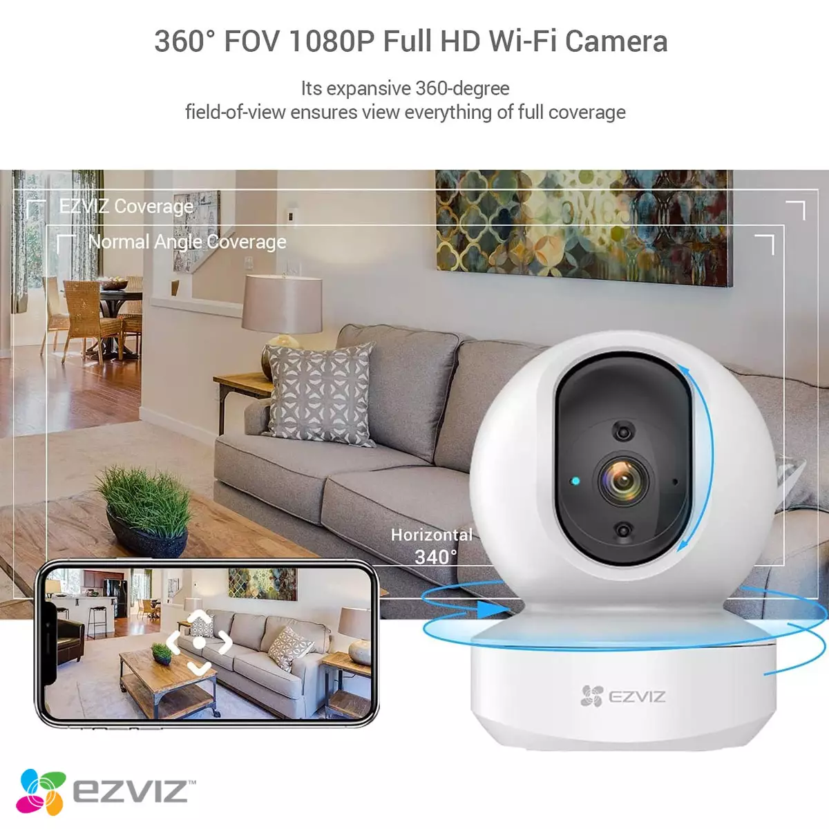 Camara De Seguridad Tp Link Tapo C210 Wifi Interior 360