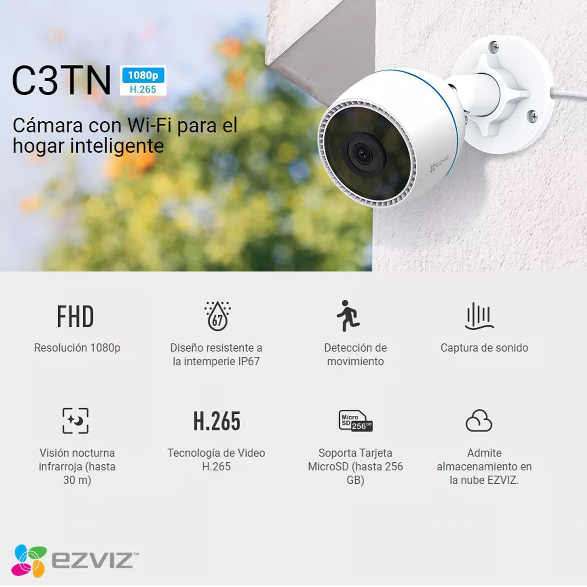 Cámara con Wi-Fi Ezviz C3TN