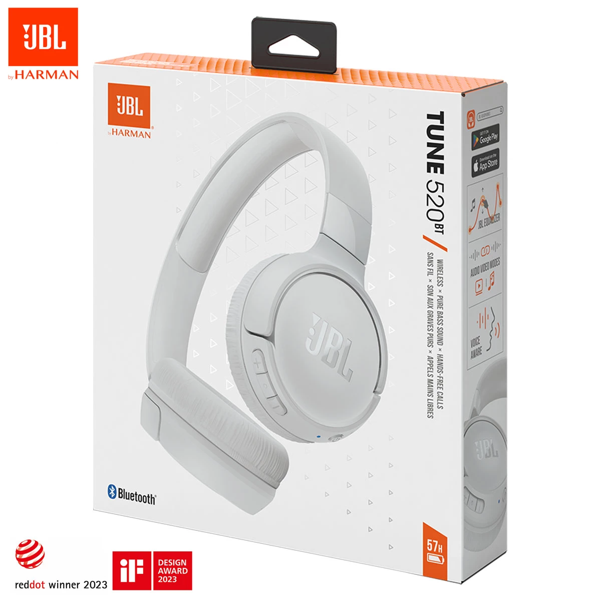 Audífonos JBL Tune 520BT Wireless Bluetooth 57H Blanco