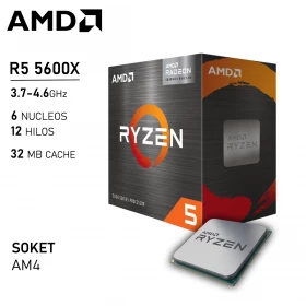 Procesador AMD Ryzen 5 5600X 3.7GHz 6 Núcleos 12 Hilos AM4