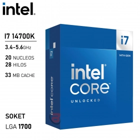 Procesador Intel Core i7 14700K 3.4GHz 20 Núcleos 28 Hilos LGA1700 14va