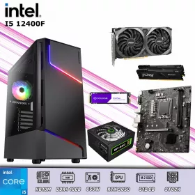 CPU Gamer Intel Core i5 12400F | 16GB DDR4 | 512GB M.2 | RTX 3050 8GB