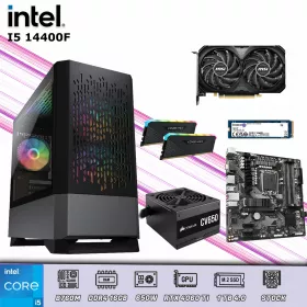 CPU Gamer Intel Core i5 14400F 16GB DDR4 | 1TB 4.0 | RTX 4060 TI 8GB