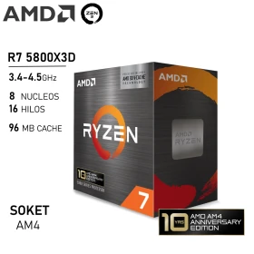 Procesador AMD Ryzen 7 5800X3D 3.4GHz 8 Núcleos 16 Hilos AM4