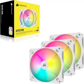 Ventiladores KIT 3 en 1 Corsair AR120 RGB adapatador ARGB Blancos