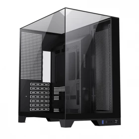 Case Gamemax Infinity Plus Vidrio templado frontal y lateral. Negro
