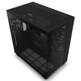 Case NZXT H9 Flow DUal Chamber / Vidrio templado / 4 ventiladores / Negro