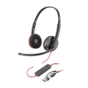 Audífonos Poly Blackwire 3220 con Micrófono y NC / USB-A-C Negros