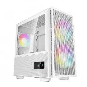 Case DeepCool Ch360 Digital Vidrio templado ARGB 3 ventiladores Blanco