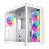 Case Gamemax Infinity Vidrio templado frontal y lateral 4 Ventiladores Blanco