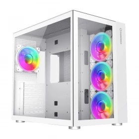 Case Gamemax Infinity Vidrio templado frontal y lateral 4 Ventiladores Blanco
