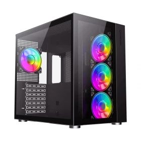 Case Gamemax Infinity Vidrio templado frontal y lateral 4 Ventiladores Negro