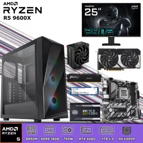 PC Gamer Ryzen 5 9600X | 16GB DDR5 | 1 TB 4.0 | RTX 5060 8GB | Monitor 24.5 200Hz