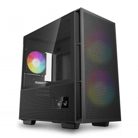 Case DeepCool Ch360 Digital Vidrio templado ARGB 3 ventiladores Negro