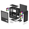 Case DeepCool Ch360 Digital Vidrio templado ARGB 3 ventiladores Negro