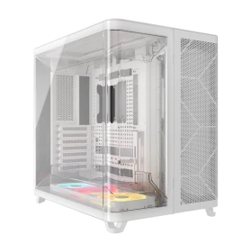 Case Corsair Triple Cámara 5400 RS120-R ARGB Vidrio templado / 3 ventiladores / Blanco