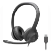 Audífonos Logitech H391 Noise Canceling con micrófono USB C Negro