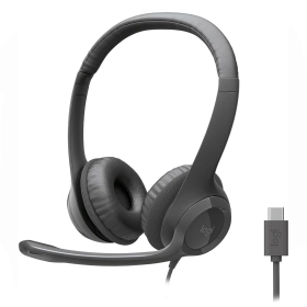 Audífonos Logitech H391 Noise Canceling con micrófono USB C Negro