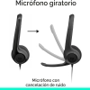 Audífonos Logitech H391 Noise Canceling con micrófono USB C Negro