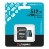 MicroSD Kingston Canvas Go Plus Gen4 512Gb 200Mb/s UHS-I U3 V30 A2