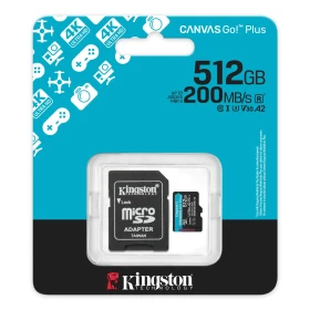 MicroSD Kingston Canvas Go Plus Gen4 512Gb 200Mb/s UHS-I U3 V30 A2