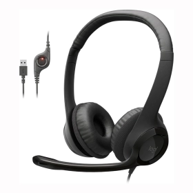Audífonos Logitech H390 Noise Canceling con micrófono USB Negros