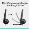 Audífonos Logitech H390 Noise Canceling con micrófono USB Negros