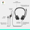 Audífonos Logitech H390 Noise Canceling con micrófono USB Negros