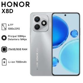 Celular Honor X8d 8GB 256GB 108MP AMOLED 120Hz 7000mAh Gris Terciopelo