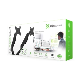 Soporte Brazo Klip Xtreme para 2 monitores resorte KMM-410