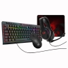 Combo Redragon S147 4 en 1 Teclado RGB Español, Mouse, Audífonos y Mouse Pad