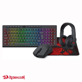 Combo Redragon S147 4 en 1 Teclado RGB Español, Mouse, Audífonos y Mouse Pad