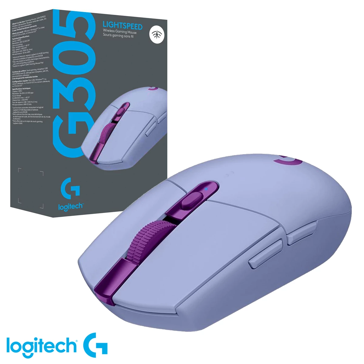Mouse Logitech G305 Wireless 12k DPI Lila