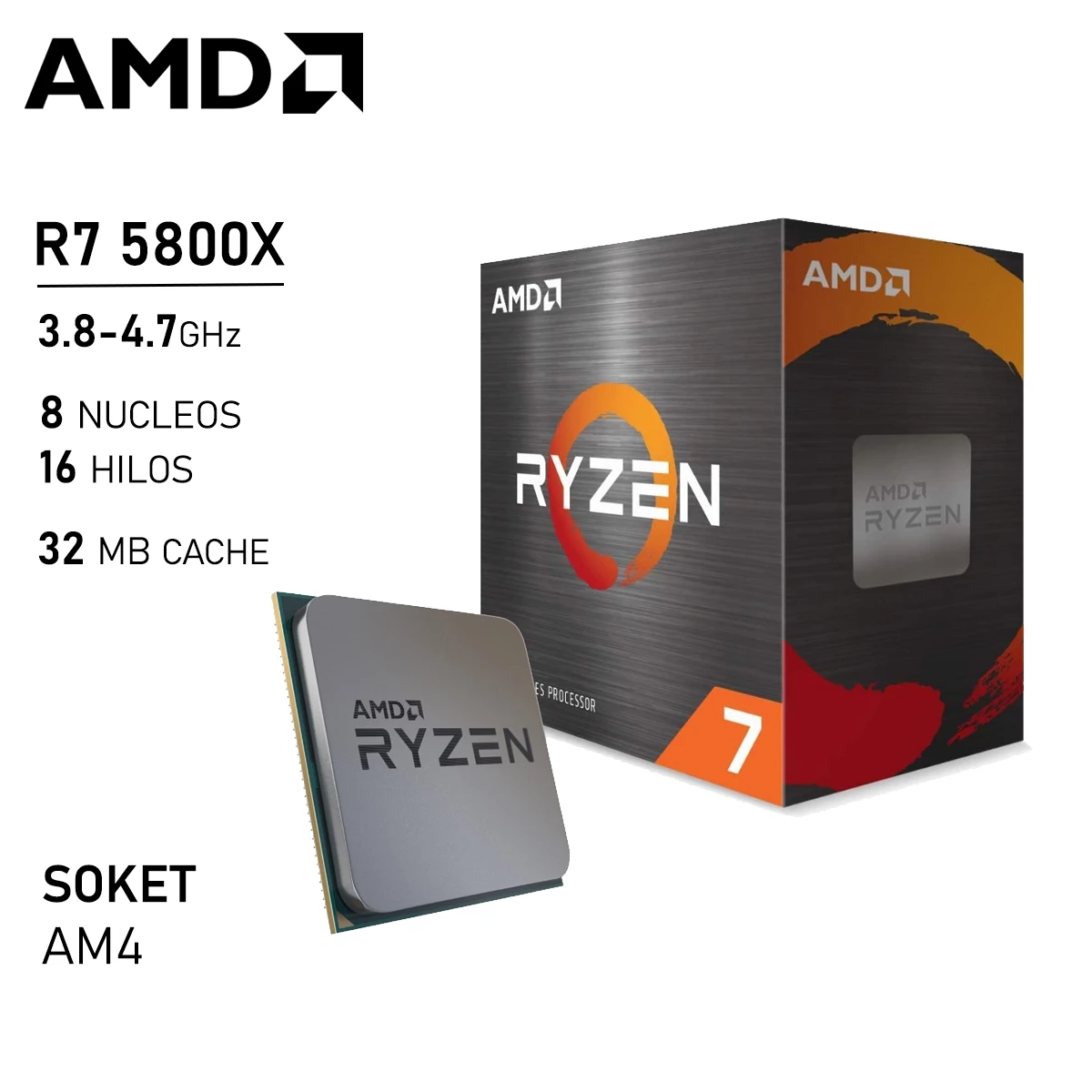 Procesador AMD Ryzen 7 5800X 3.8GHz AM4 Quito Ecuador