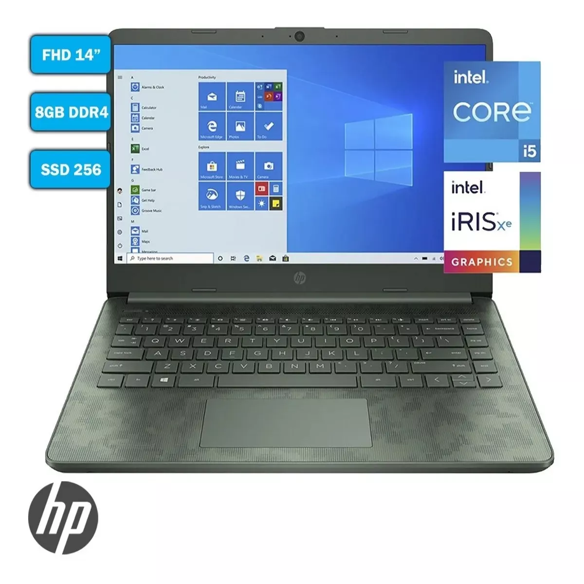 Notebook HP 14-dq2088wm i5-1135G7 8Gb 256Gb NVMe 14 IRIS W10 Inglés