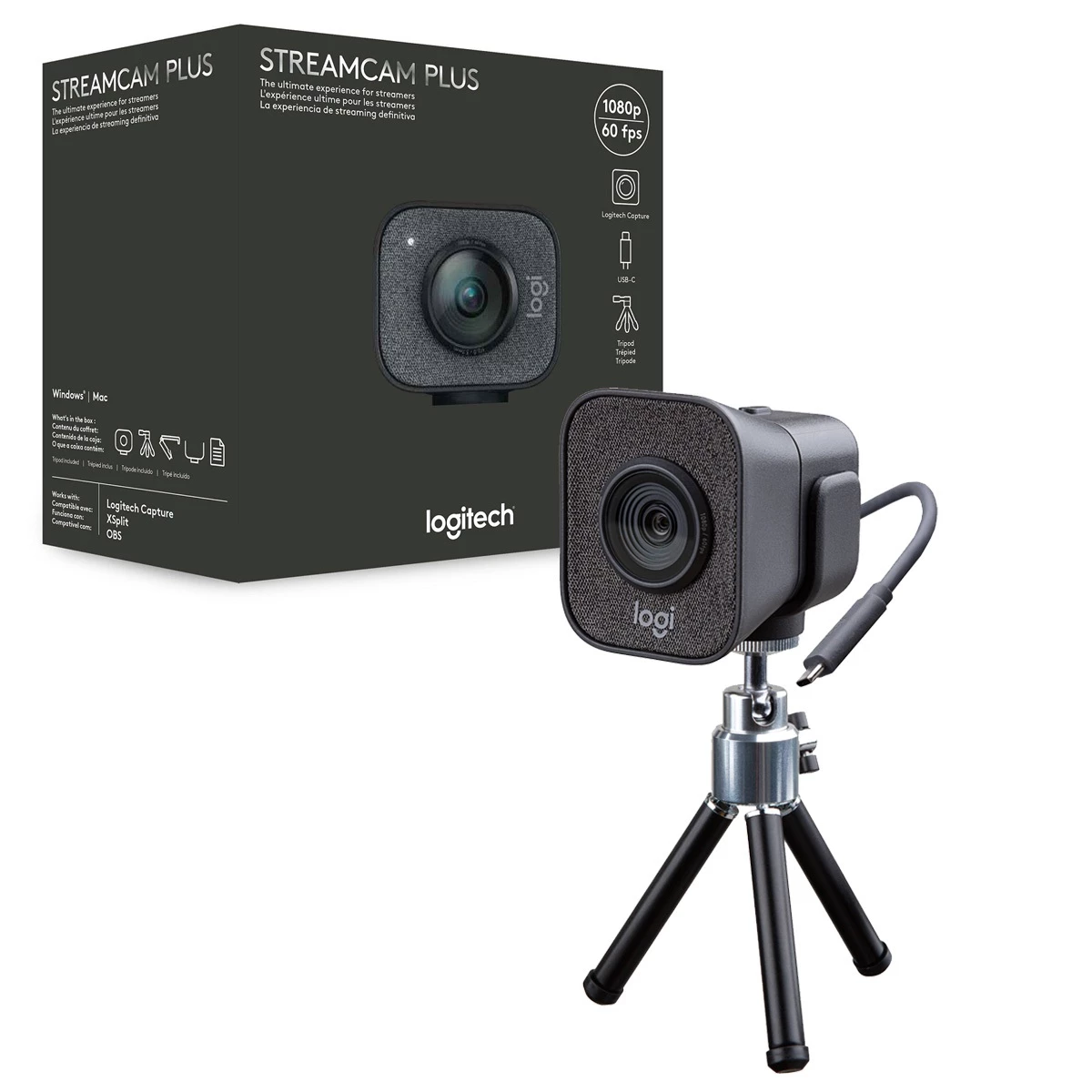 Cámara Webcam Logitech Streamcam Plus 1080p / 60fps USB-C +