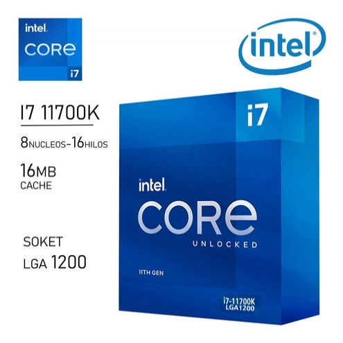 Procesador Intel Core i7 11700K 3.6GHz 8 Núcleos 16 Hilos LGA1200 11va